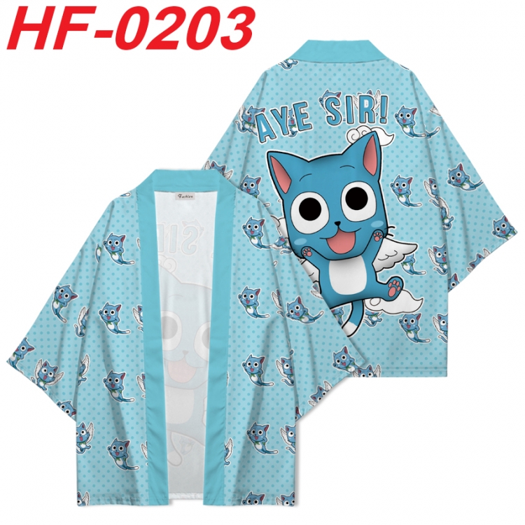 Fairy tail Anime digital printed French velvet kimono top from S to 4XL HF-0203