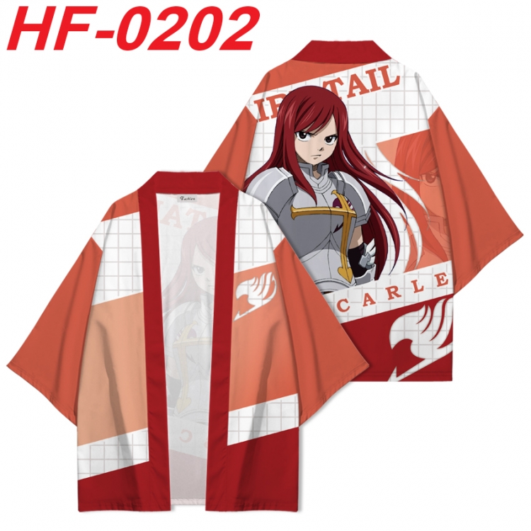 Fairy tail Anime digital printed French velvet kimono top from S to 4XL  HF-0202