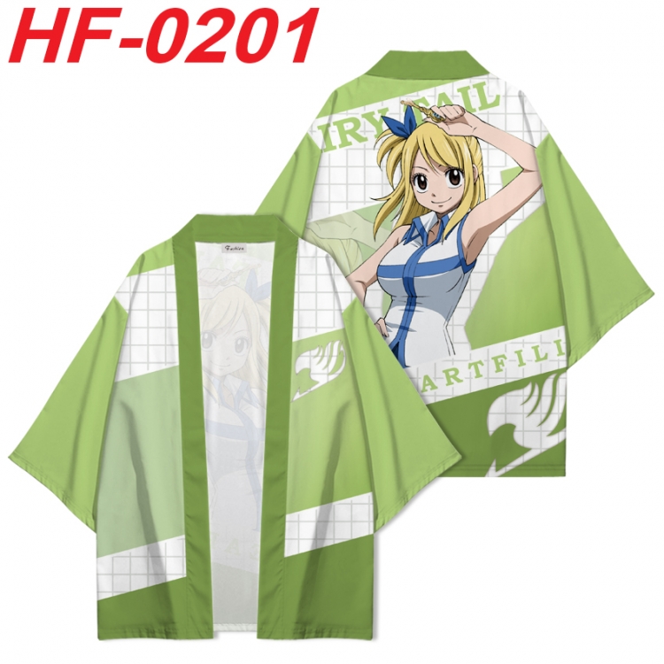 Fairy tail Anime digital printed French velvet kimono top from S to 4XL  HF-0201