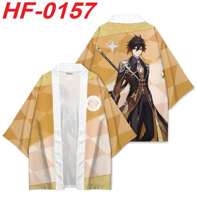 Genshin Impact Anime digital printed French velvet kimono top from S to 4XL  HF-0157