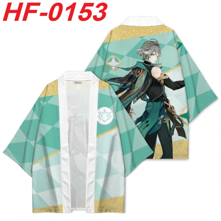 Genshin Impact Anime digital printed French velvet kimono top from S to 4XL HF-0153