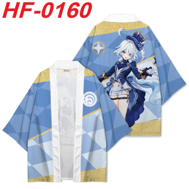 Genshin Impact Anime digital printed French velvet kimono top from S to 4XL HF-0160