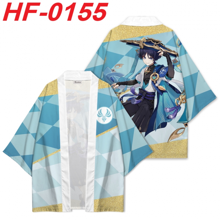 Genshin Impact Anime digital printed French velvet kimono top from S to 4XL HF-0155
