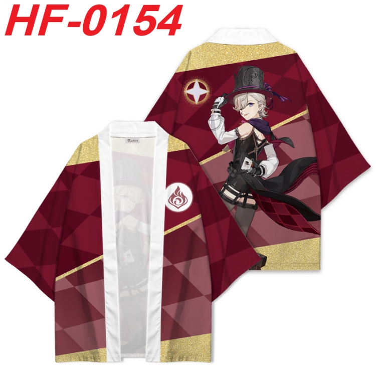 Genshin Impact Anime digital printed French velvet kimono top from S to 4XL HF-0154