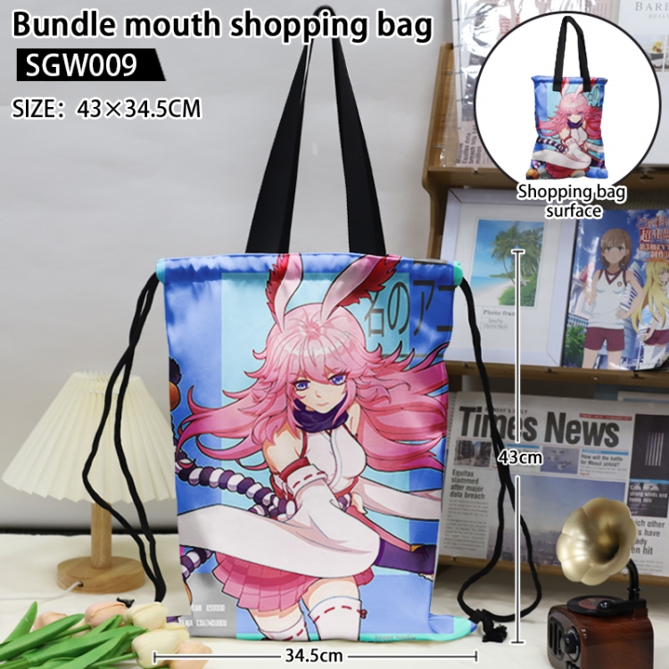 Collapse 3  Anime double-sided double-layer printed drawstring shopping bag 43X34.5cm (can be lifted and backed)