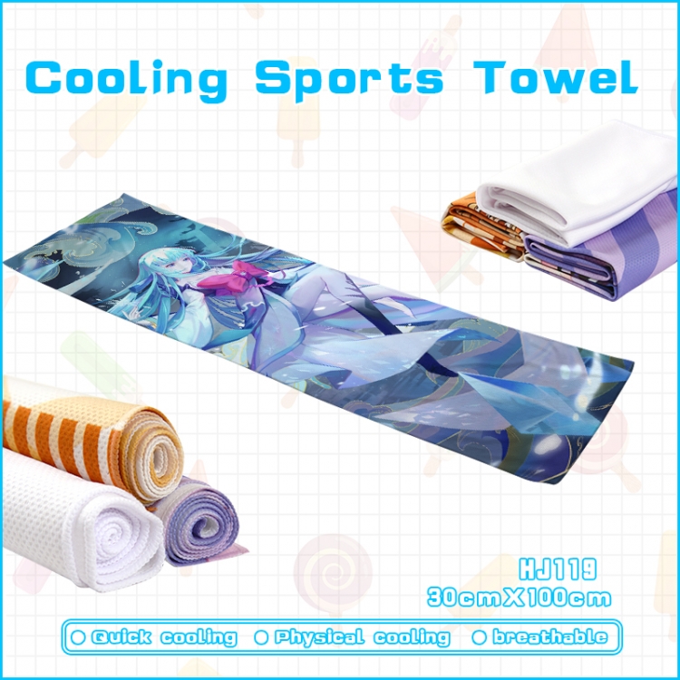Onmyoji anime Cooling Sports Towel 30X100CMHJ119