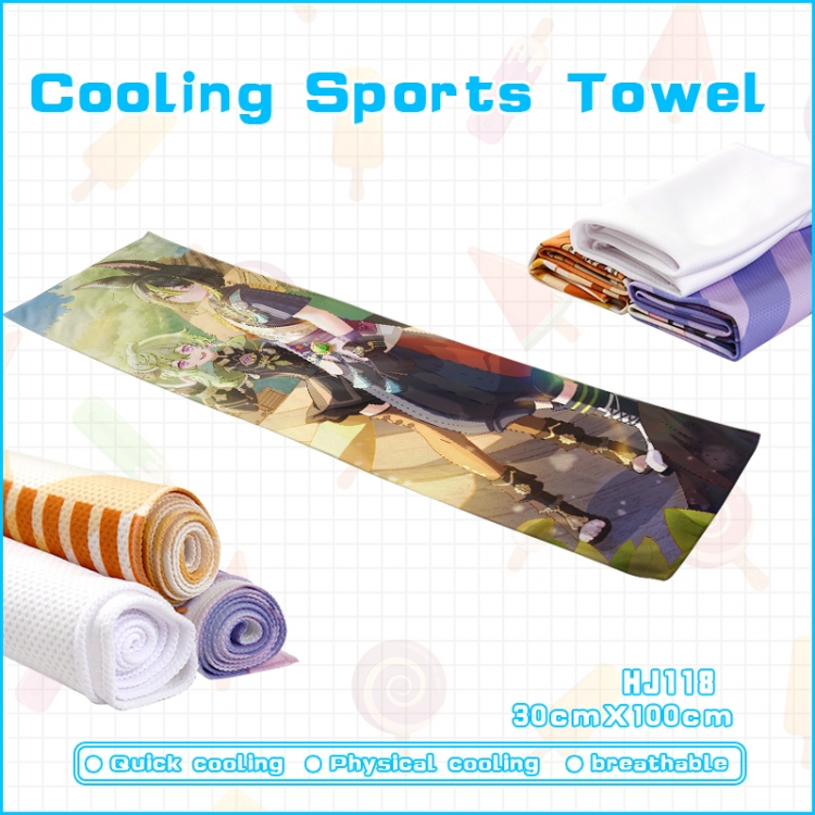 Genshin Impact anime Cooling Sports Towel 30X100CM