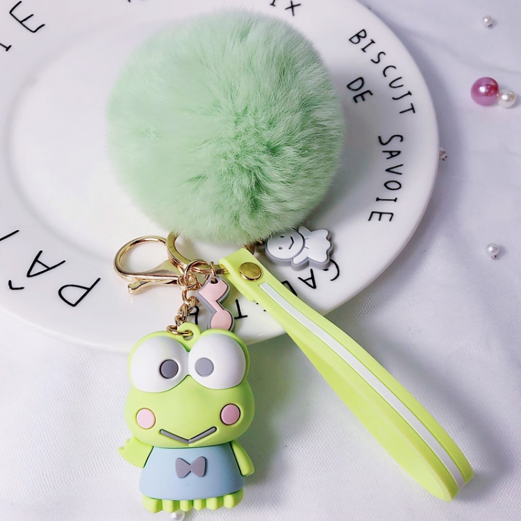 Big eyed frog Keychain creative bag DIY fur ball keychain pendant