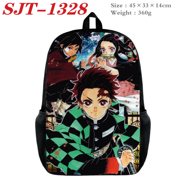 Demon Slayer Kimets Anime nylon canvas backpack student backpack 45x33x14cm
