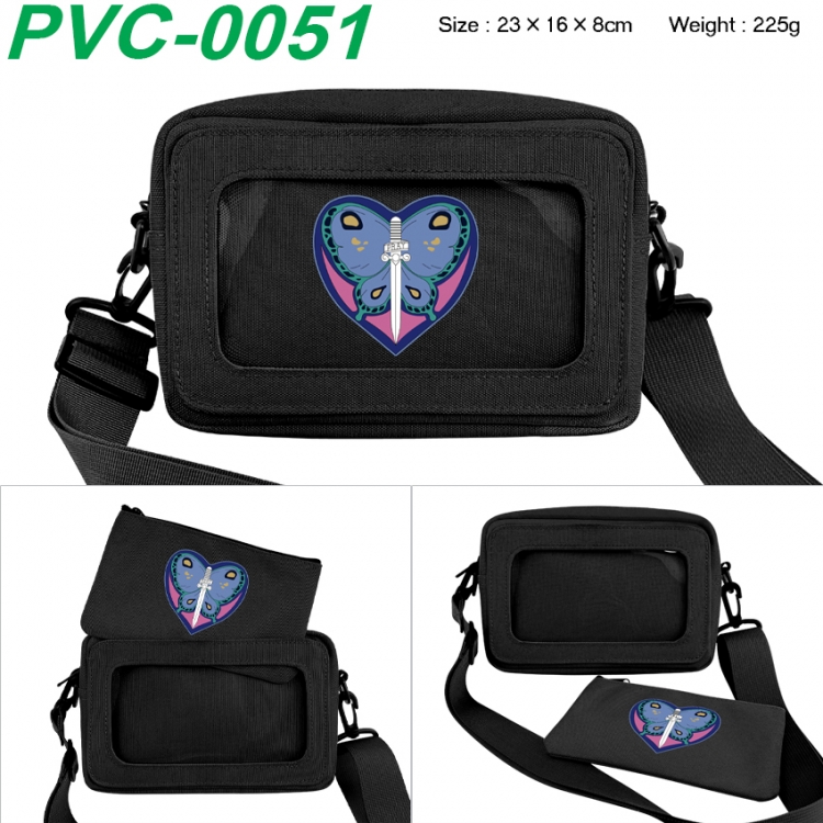 JoJos Bizarre Adventure Anime PVC transparent small shoulder bag 23x16x8cm