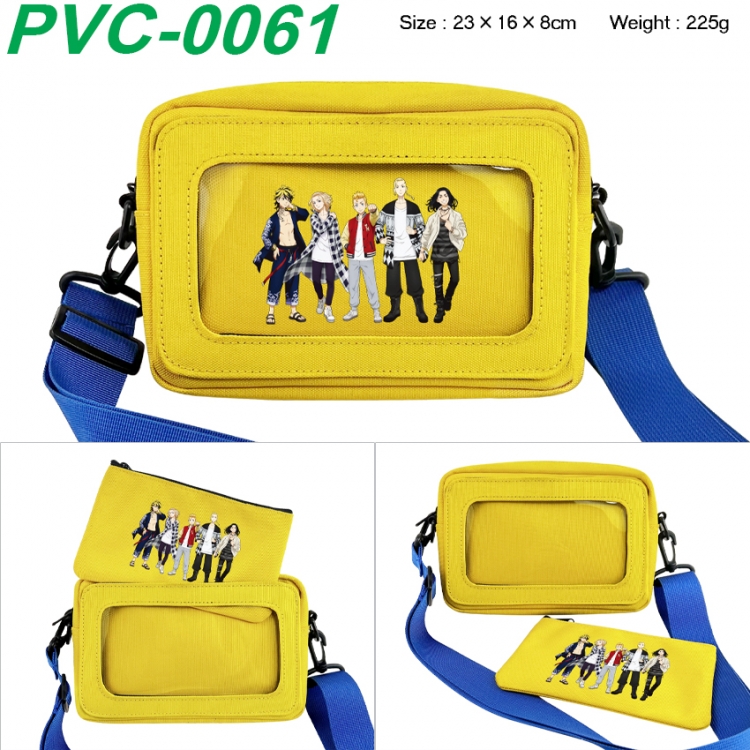 Tokyo Revengers Anime PVC transparent small shoulder bag 23x16x8cm