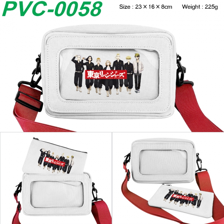 Tokyo Revengers Anime PVC transparent small shoulder bag 23x16x8cm