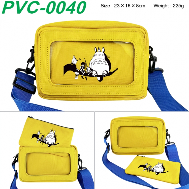 TOTORO Anime PVC transparent small shoulder bag 23x16x8cm