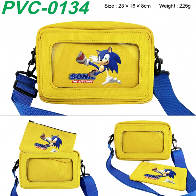 Sonic The Hedgehog Anime PVC transparent small shoulder bag 23x16x8cm