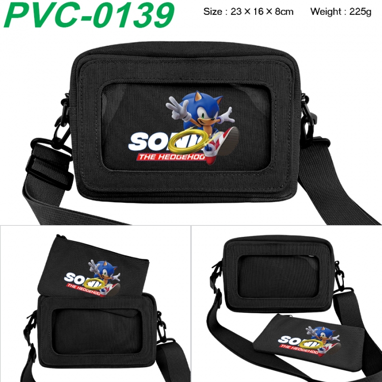 Sonic The Hedgehog Anime PVC transparent small shoulder bag 23x16x8cm