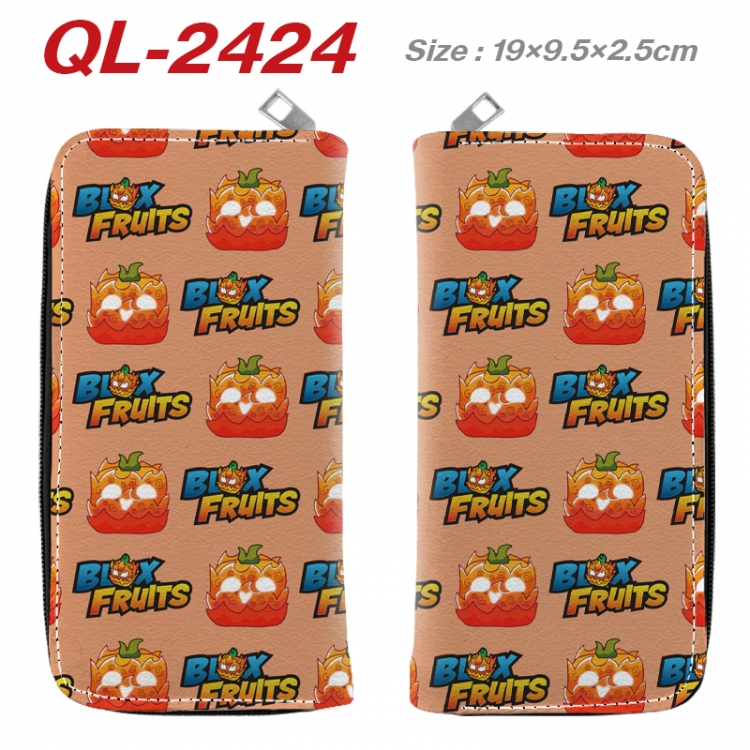 blox fruits Anime peripheral PU leather full-color long zippered wallet 19.5x9.5x2.5cm  QL-2424