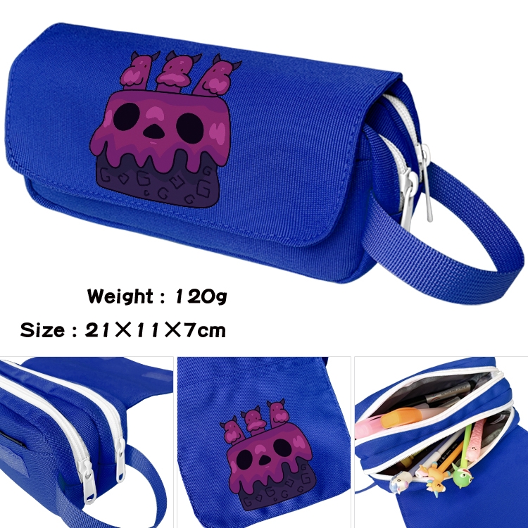 blox fruits Anime waterproof canvas portable double-layer pencil bag cosmetic bag 21x11x7cm