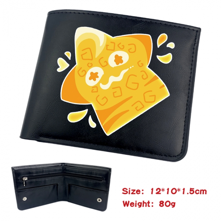 blox fruits Animation soft leather inner buckle black leather wallet 12X10X1.5CM