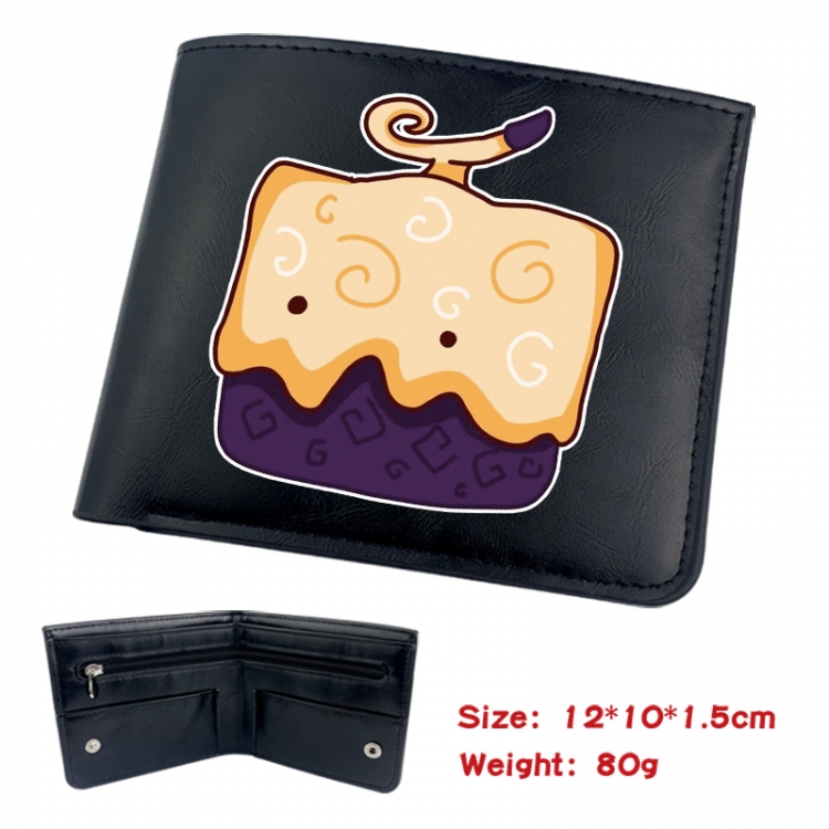 blox fruits Animation soft leather inner buckle black leather wallet 12X10X1.5CM