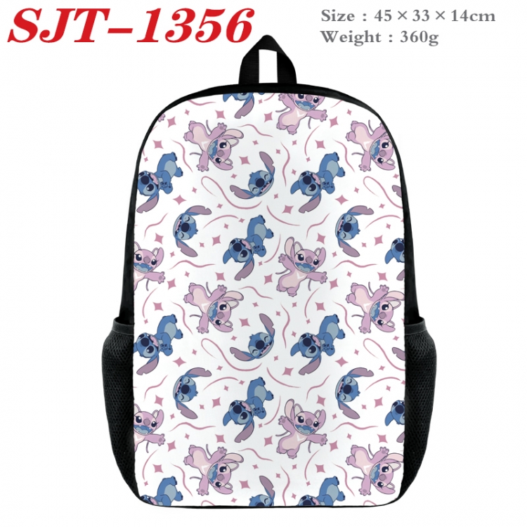 Lilo & Stitch Anime nylon canvas backpack student backpack 45x33x14cm