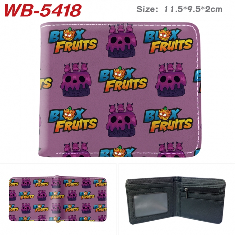 Blox Fruits Anime color short full zip folding wallet 10x12x2.5cm  WB-5418A