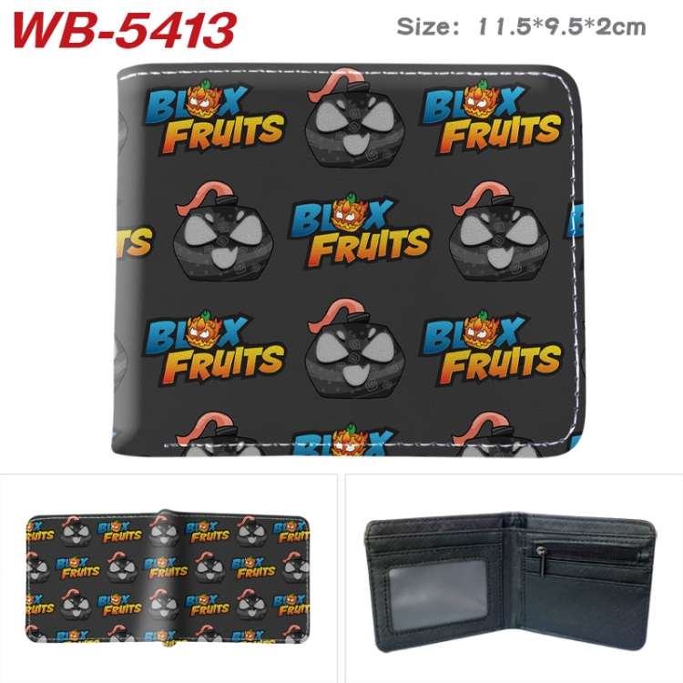 Blox Fruits Anime color short full zip folding wallet 10x12x2.5cm  WB-5413A