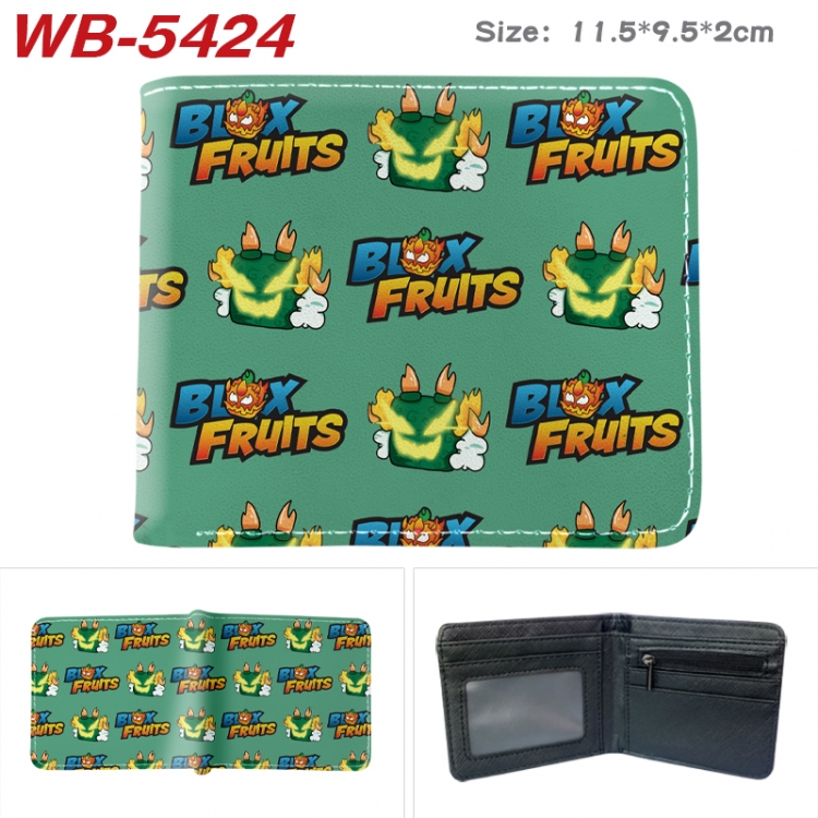 Blox Fruits Anime color short full zip folding wallet 10x12x2.5cm WB-5424A