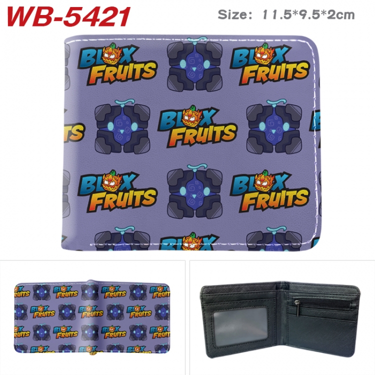 Blox Fruits Anime color short full zip folding wallet 10x12x2.5cm WB-5421A
