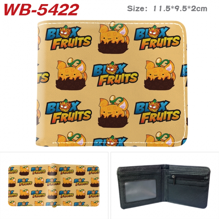 Blox Fruits Anime color short full zip folding wallet 10x12x2.5cm WB-5422A