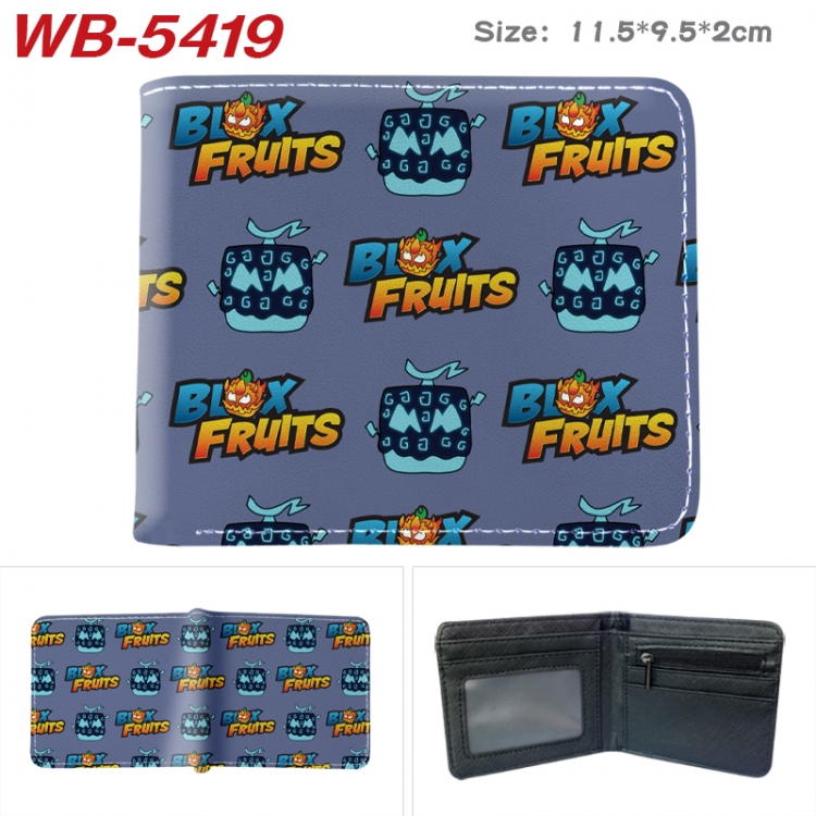 Blox Fruits Anime color short full zip folding wallet 10x12x2.5cm WB-5419A