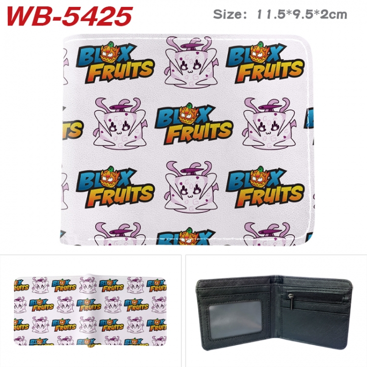Blox Fruits Anime color short full zip folding wallet 10x12x2.5cm WB-5425A