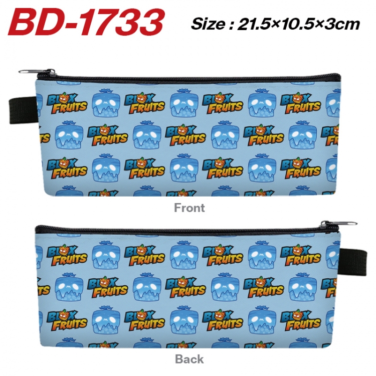 Blox Fruits Anime PU Leather Zipper Pencil Case Stationery Box 21.5X10.5X3CM BD-1733