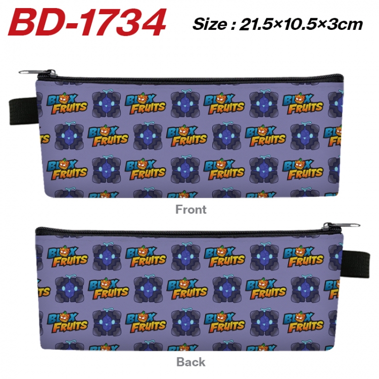Blox Fruits Anime PU Leather Zipper Pencil Case Stationery Box 21.5X10.5X3CM  BD-1734