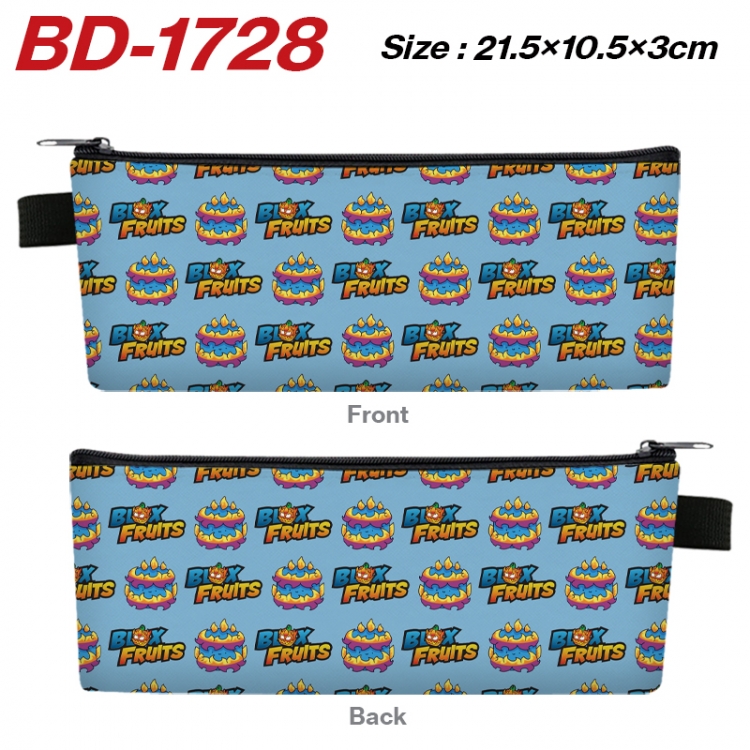 Blox Fruits Anime PU Leather Zipper Pencil Case Stationery Box 21.5X10.5X3CM BD-1728