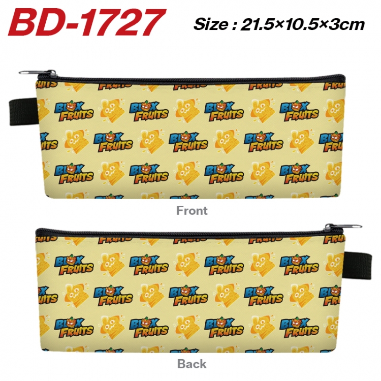 Blox Fruits Anime PU Leather Zipper Pencil Case Stationery Box 21.5X10.5X3CM BD-1727