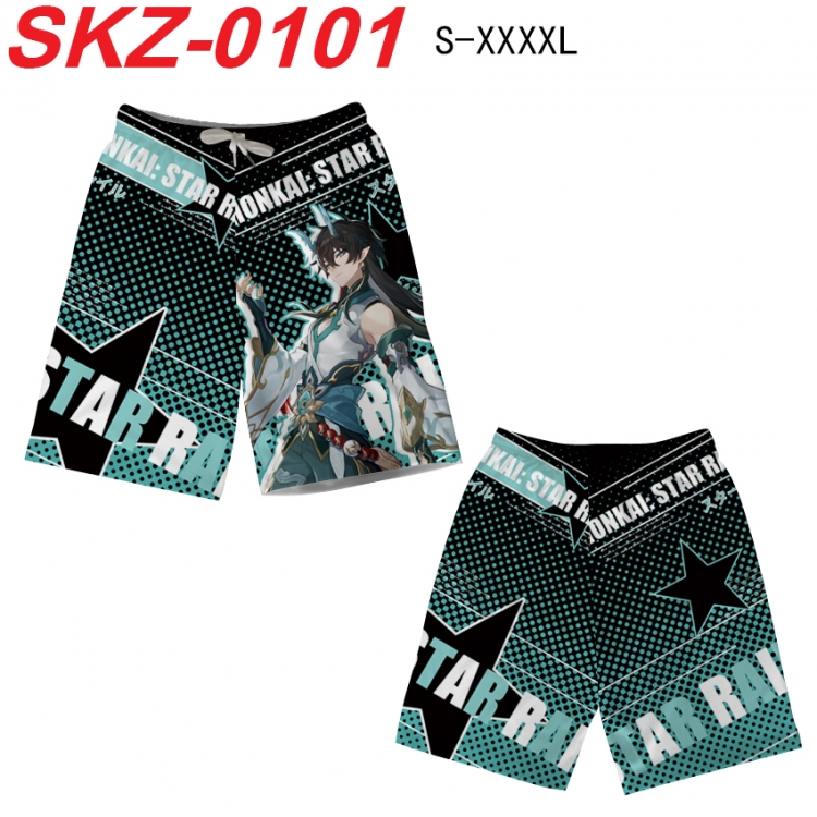 Honkai: Star Rail Anime full-color digital printed beach shorts from S to 4XL SKZ-0101