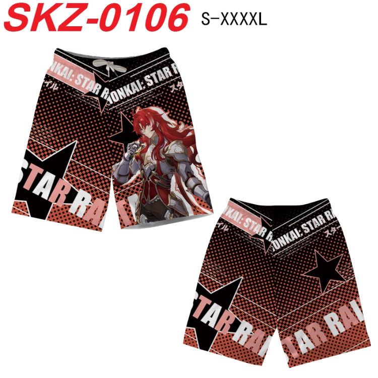 Honkai: Star Rail Anime full-color digital printed beach shorts from S to 4XL  SKZ-0106
