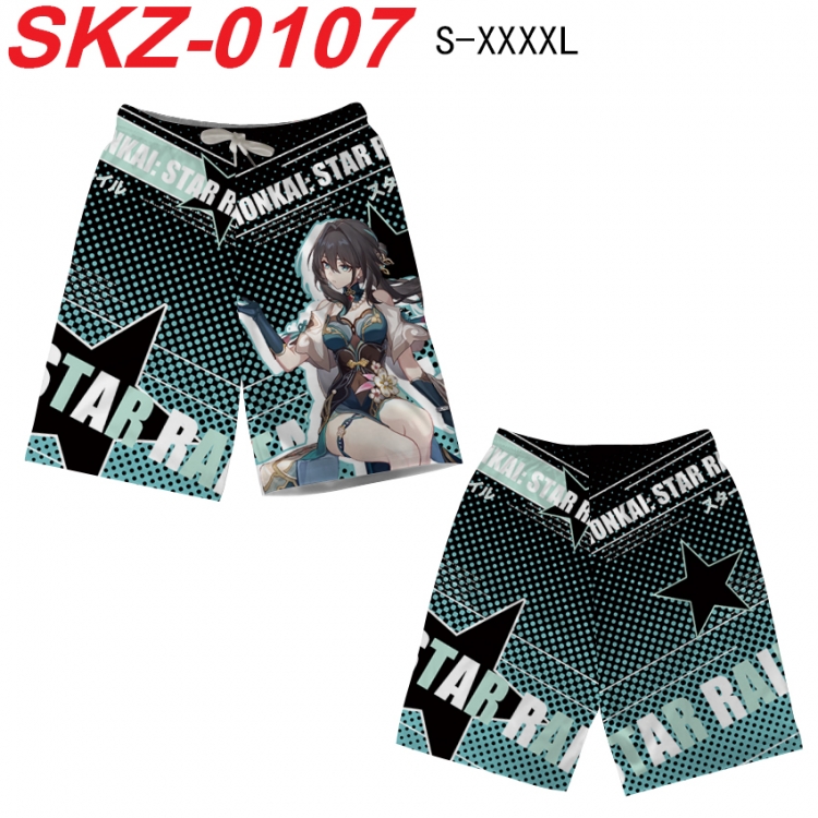 Honkai: Star Rail Anime full-color digital printed beach shorts from S to 4XL SKZ-0107