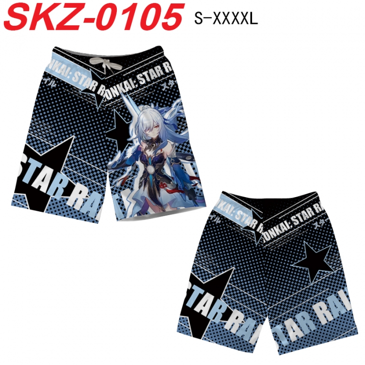 Honkai: Star Rail Anime full-color digital printed beach shorts from S to 4XL  SKZ-0105
