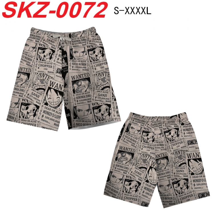 One Piece Anime full-color digital printed beach shorts from S to 4XL SKZ-0072