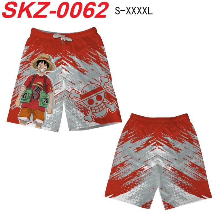 One Piece Anime full-color digital printed beach shorts from S to 4XL  SKZ-0062