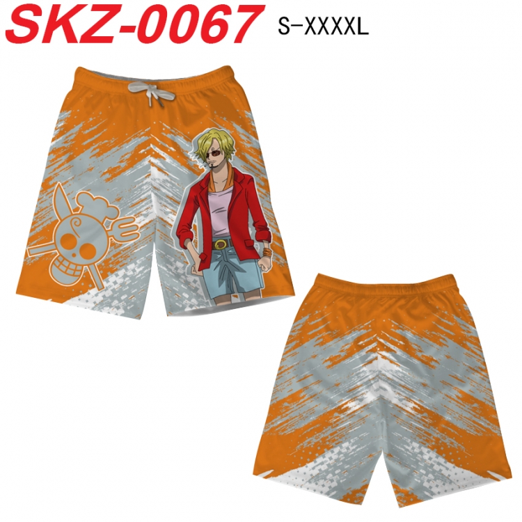 One Piece Anime full-color digital printed beach shorts from S to 4XL SKZ-0067