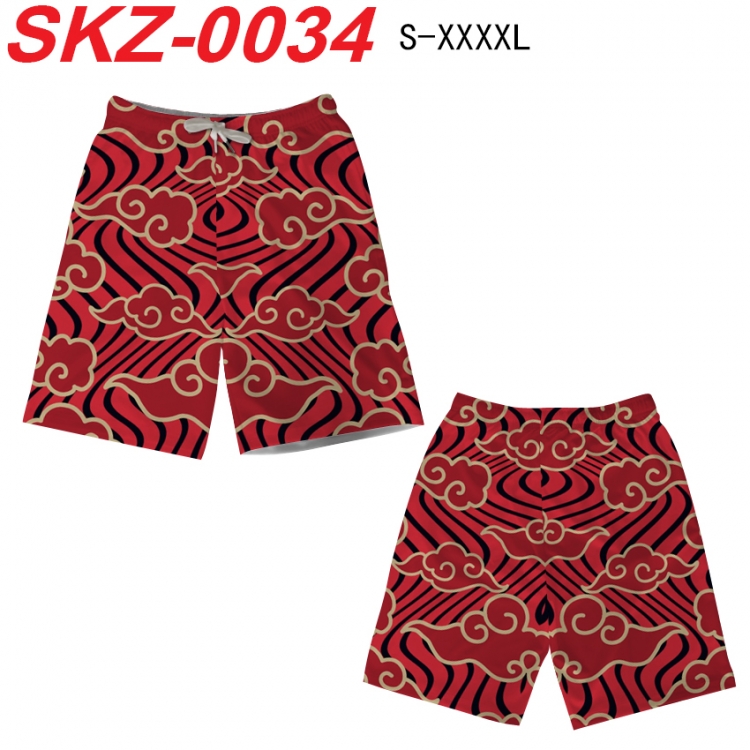 Naruto Anime full-color digital printed beach shorts from S to 4XL SKZ-0034
