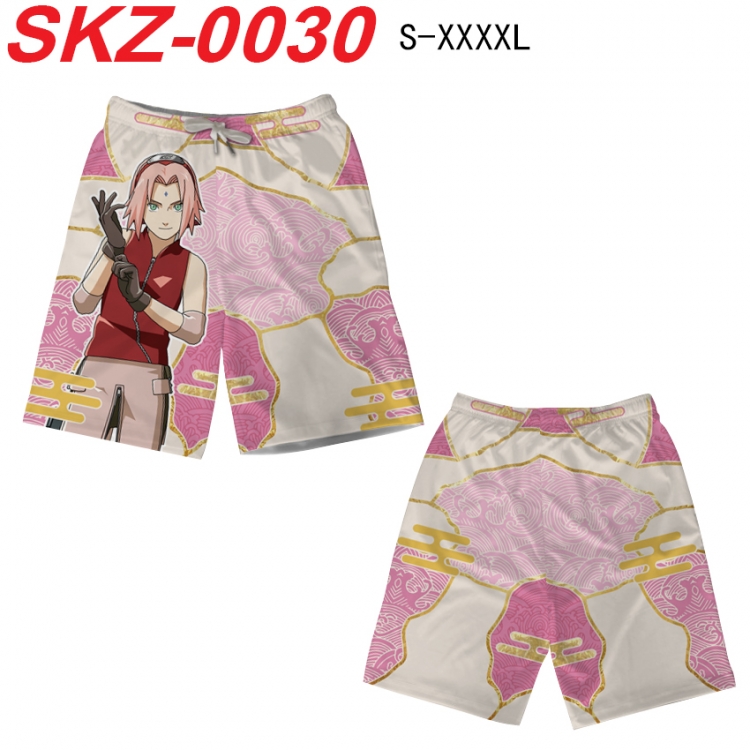 Naruto Anime full-color digital printed beach shorts from S to 4XL  SKZ-0030