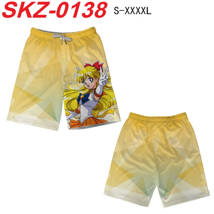 sailormoon Anime full-color digital printed beach shorts from S to 4XL  SKZ-0138
