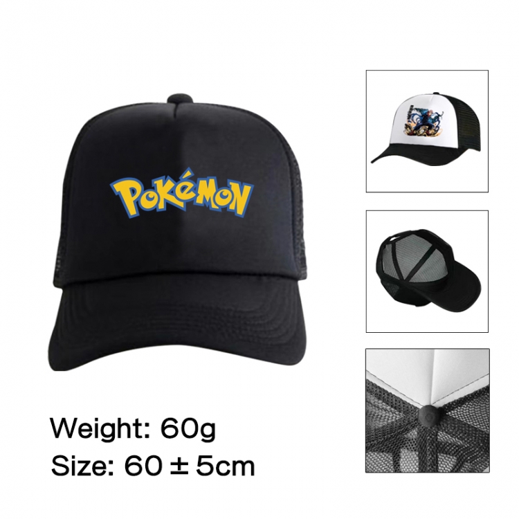 Pokemon Anime peripheral color printed mesh cap baseball cap size 60 ± 5cm