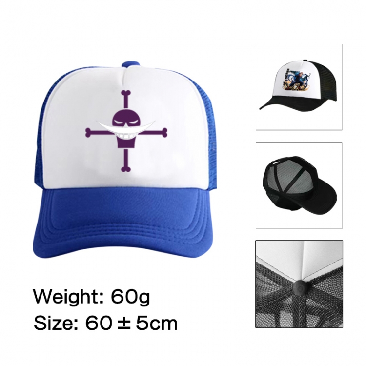 One Piece Anime peripheral color printed mesh cap baseball cap size 60 ± 5cm