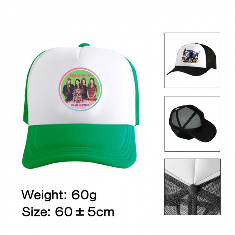 BLACK PINK Anime peripheral color printed mesh cap baseball cap size 60 ± 5cm