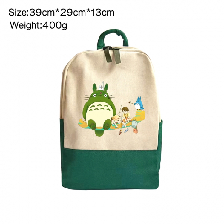 TOTORO Anime Surrounding Canvas Colorful Backpack 39x29x13cm