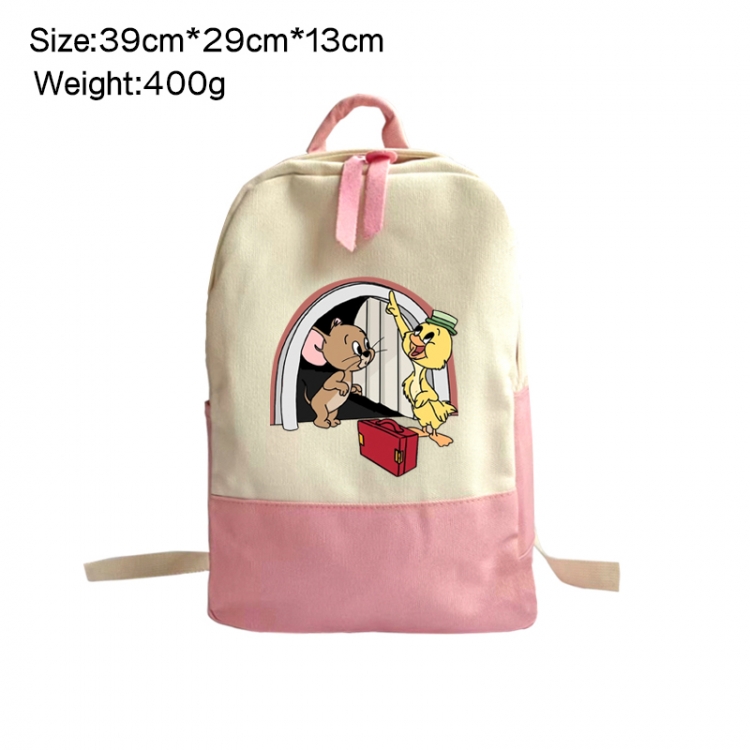 Tom and Jerry Anime Surrounding Canvas Colorful Backpack 39x29x13cm